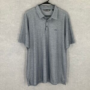 Travis Mathew‎ Mens Polo Shirt XL Extra Large Gray Golf Casual Modern Fit